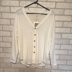 Style Rack Ivory Button-Up Sweater